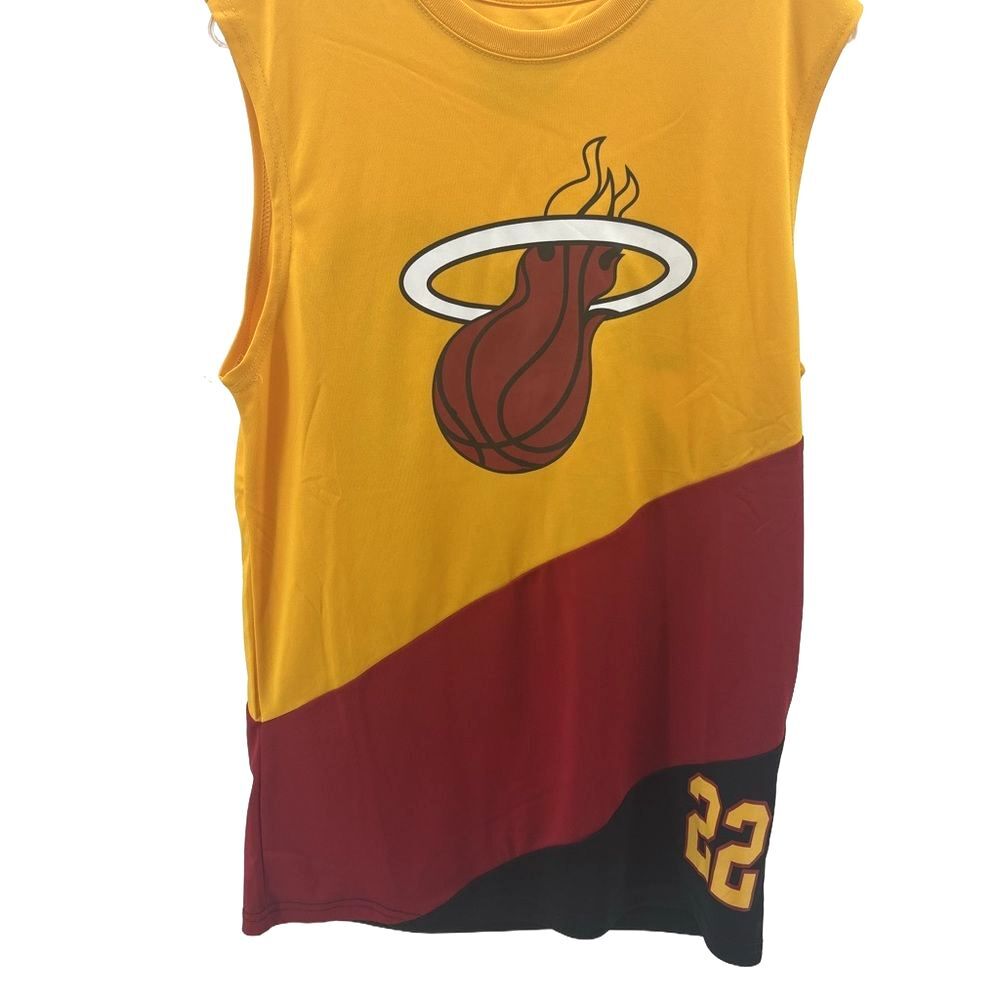 NBA Miami Heat Yellow Red Jersey #22 Jimmy Butler